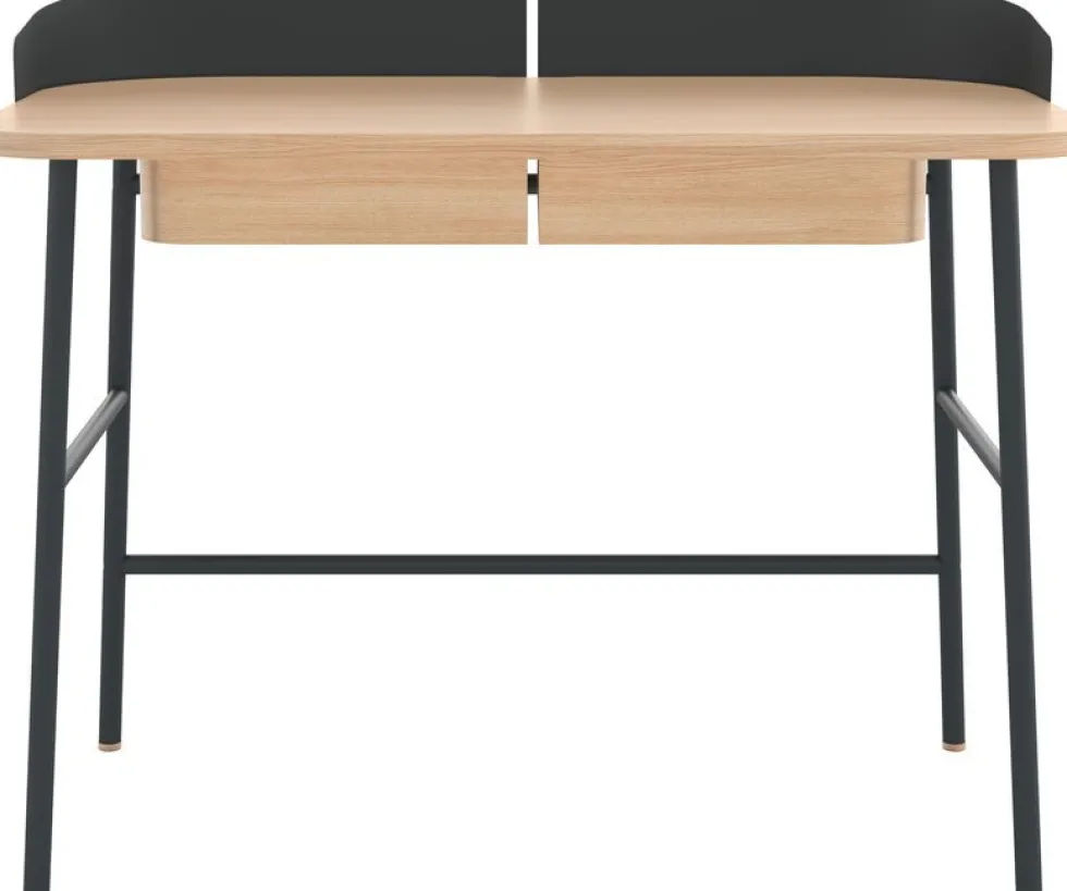 Bureau placage chêne naturel et métal noir 100 x 60 x 81,5 cm Victor - Hartô