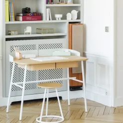 Bureau placage chêne naturel et métal noir 100 x 60 x 81,5 cm Victor - Hartô