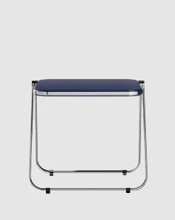 Bureau pliable en acier bleu opaque mat et chrome 83 x 65 x 73 cm Platone - Anonima Castelli