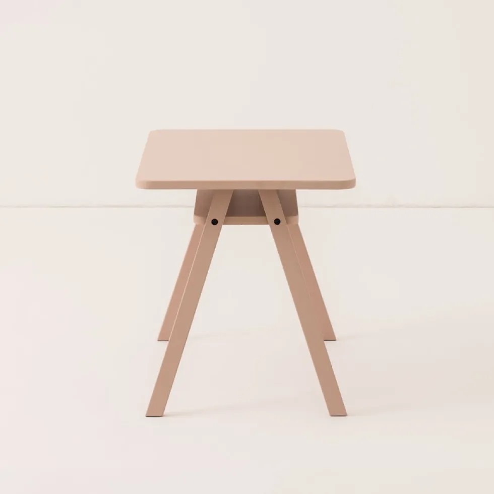 Bureau pour enfant en bois de hêtre coloré rose blush 40x70x50cm Growing Green - Nobodinoz