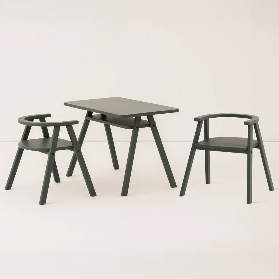 Bureau pour enfant en bois de hêtre coloré vert profond 40x70x50cm Growing Green - Nobodinoz