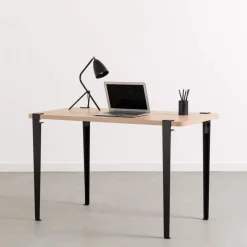 Bureau rectangulaire M Noma pieds noir graphite 75 cm - TIPTOE