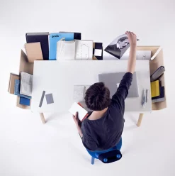 Bureau 2 tiroirs noir My Writing Desk - Emko