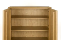 Cabinet en bois d'hévéa et placage en frêne 45x100x120cm Raster - Zuiver