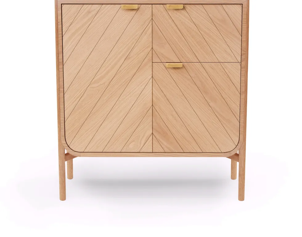 Cabinet en chêne naturel 120,5 x 45 x 130 cm Marius - Hartô
