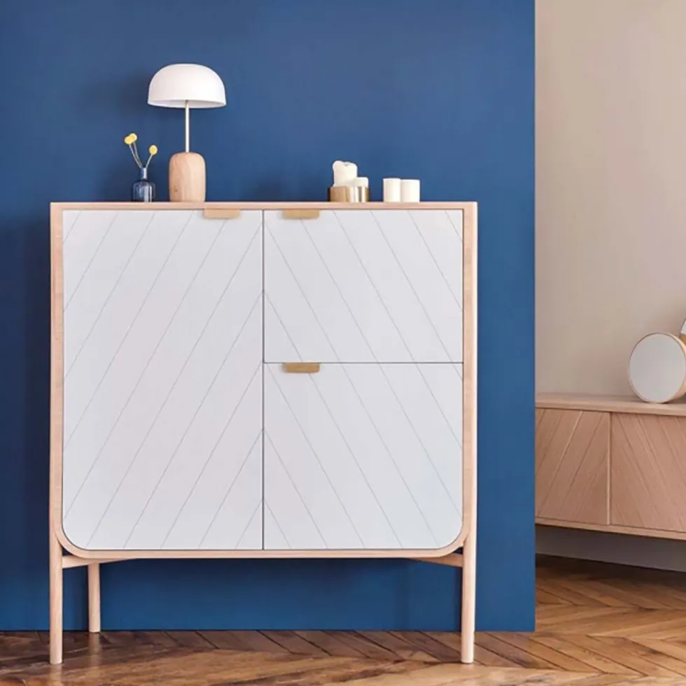 Cabinet en chêne naturel 120,5 x 45 x 130 cm Marius - Hartô