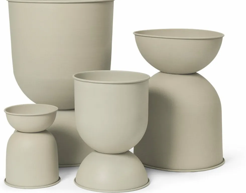 Cache-pot beige Hourglass S - Ferm Living