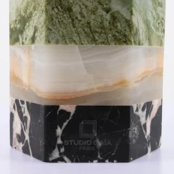 Cache-pot en marbre et onyx 15x25cm Emma Antique - Studio Gaïa