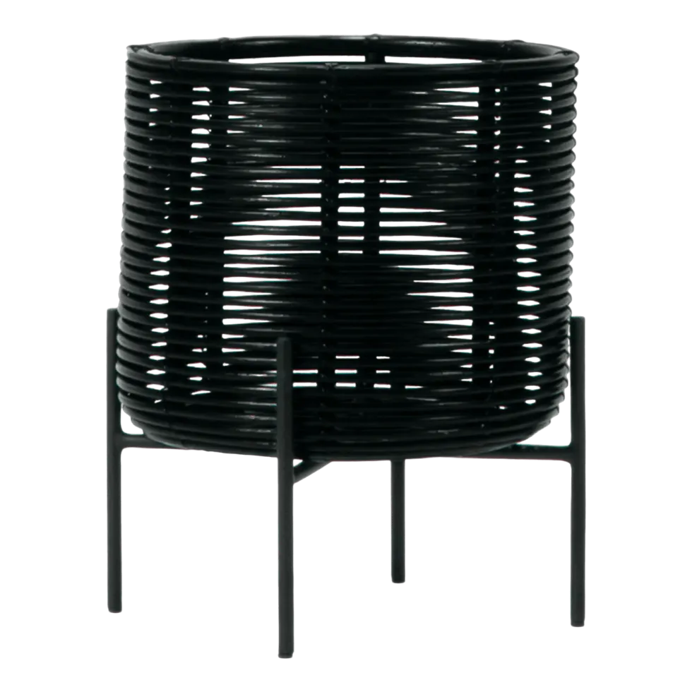 Cache-pot en rotin synthétique noir Ivo S - Vincent Sheppard