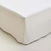 Cache Sommier Beige Clair Et Bourdon Noir 140 x 200 cm Carlina - Madura