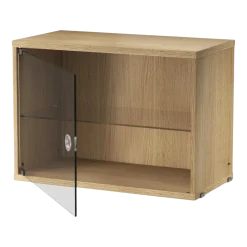 Caisson en chêne et porte vitrée 58x42x30cm String System - String furniture