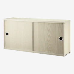 Caisson 2 portes coulissantes en frêne 78 x 20 x 37 cm - String furniture