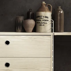 Caisson 2 tiroirs en noyer 78 x 30 x 42 cm - String furniture