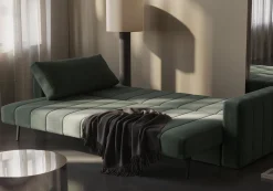 Canapé convertible avec accoudoirs en tissu avella pine green 143-200cm Akello - Innovation Living
