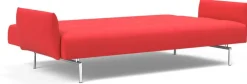 Canapé convertible avec accoudoirs pieds silver et elegance red 125-200cm Jillis - Innovation Living