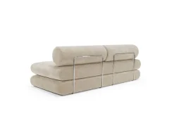 Canapé convertible avec deux coussins ronds en polyester recyclé beige 200x90x65cm Circlus - Inovation Living