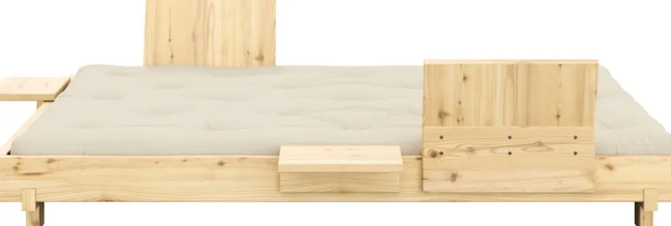 Canapé convertible avec 2 dossiers, tables d'appoints, matelas beige Social sofa bed - Karup Design