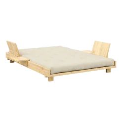 Canapé convertible avec 2 dossiers, tables d'appoints, matelas beige Social sofa bed - Karup Design