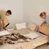 Canapé convertible avec 4 dossiers, tables d'appoints, matelas beige Social sofa bed - Karup Design