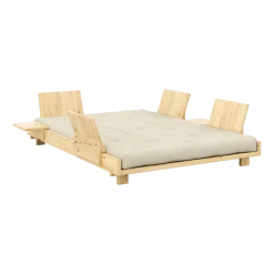 Canapé convertible avec 4 dossiers, tables d'appoints, matelas beige Social sofa bed - Karup Design