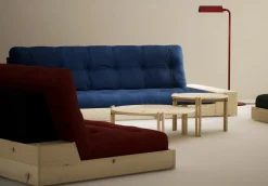 Canapé convertible avec rangement en pin dossier et matelas bleu royal Base - Karup Design
