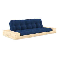 Canapé convertible avec rangement en pin dossier et matelas bleu royal Base - Karup Design