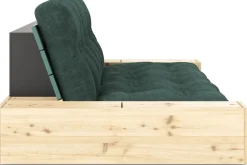 Canapé convertible avec rangement en pin dossier et matelas seaweed Base - Karup Design