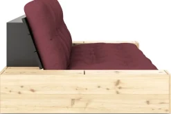 Canapé convertible avec rangement en pin dossier noir et matelas bleu royal Base - Karup Design