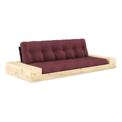 Canapé convertible avec rangement en pin dossier noir et matelas bleu royal Base - Karup Design