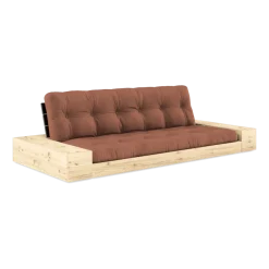 Canapé convertible avec rangement en pin dossier noir et matelas argile brun Base - Karup Design