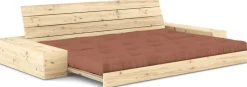 Canapé convertible avec rangement en pin et matelas argile brun 244x110x72 cm Base - Karup Design
