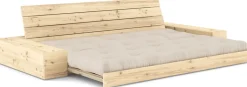 Canapé convertible avec rangement en pin et matelas beige 244x110x72 cm Base - Karup Design