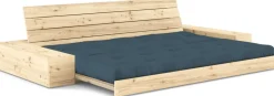 Canapé convertible avec rangement en pin et matelas bleu pétrole 244x110x72 cm Base - Karup Design