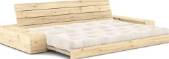 Canapé convertible avec rangement en pin et matelas ivoire 244x110x72 cm Base - Karup Design
