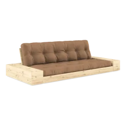 Canapé convertible avec rangement en pin et matelas mocca 244x110x72 cm Base - Karup Design