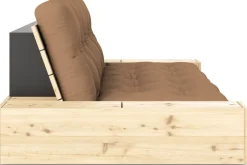 Canapé convertible avec rangement en pin et matelas mocca 244x110x72 cm Base - Karup Design