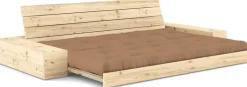 Canapé convertible avec rangement en pin et matelas mocca 244x110x72 cm Base - Karup Design