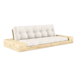 Canapé convertible avec rangement en pin et matelas naturel 244x110x72 cm Base - Karup Design