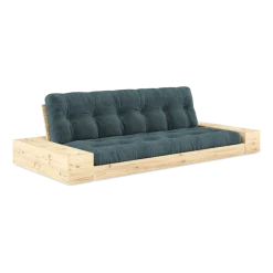 Canapé convertible avec rangement en pin et matelas paleblue 244x110x72 cm Base - Karup Design