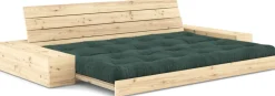 Canapé convertible avec rangement en pin et matelas seaweed 244x110x72 cm Base - Karup Design