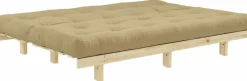 Canapé convertible en bois de pin et matelas beige blé 100x190cm Lean - Karup Design