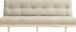 Canapé convertible en bois de pin et matelas beige 100x190cm Lean - Karup Design