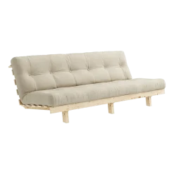Canapé convertible en bois de pin et matelas beige 100x190cm Lean - Karup Design