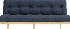 Canapé convertible en bois de pin et matelas bleu marine 130x200cm Lean - Karup Design