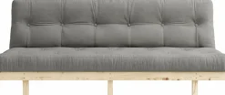 Canapé convertible en bois de pin et matelas gris 100x190cm Lean - Karup Design