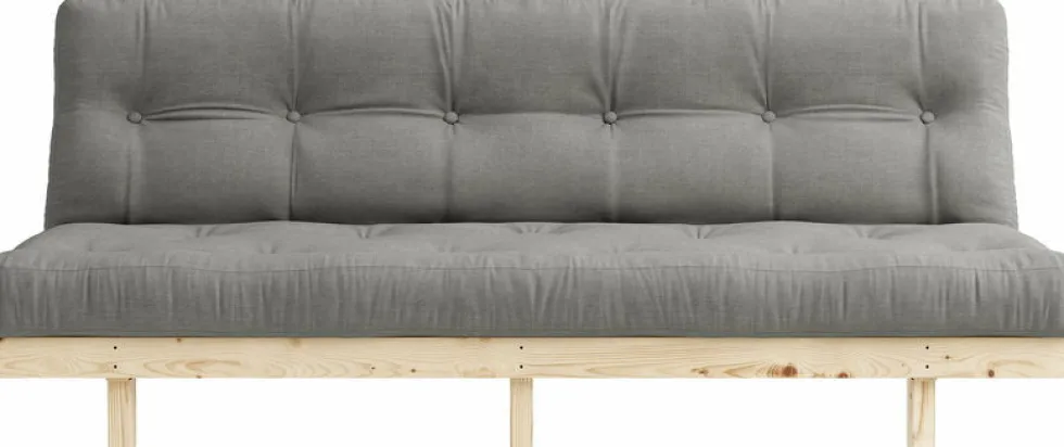 Canapé convertible en bois de pin et matelas gris 100x190cm Lean - Karup Design