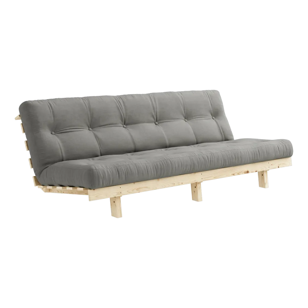 Canapé convertible en bois de pin et matelas gris 100x190cm Lean - Karup Design