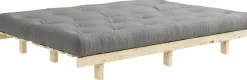 Canapé convertible en bois de pin et matelas gris 100x190cm Lean - Karup Design