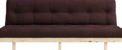 Canapé convertible en bois de pin et matelas marron 130x200cm Lean - Karup Design
