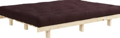Canapé convertible en bois de pin et matelas marron 130x200cm Lean - Karup Design